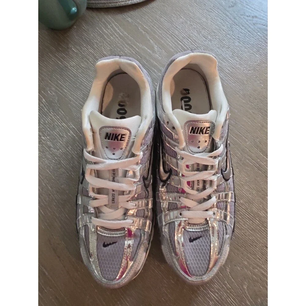 Nike P-6000 Bowerman Series Metallic Silver Chrome Sneakers CN0149-001 Men Sz 8
